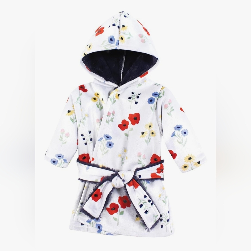 Hudson Baby Wildflower BabyMink with Faux Fur Lining Pool & Beach Robe Cover-up